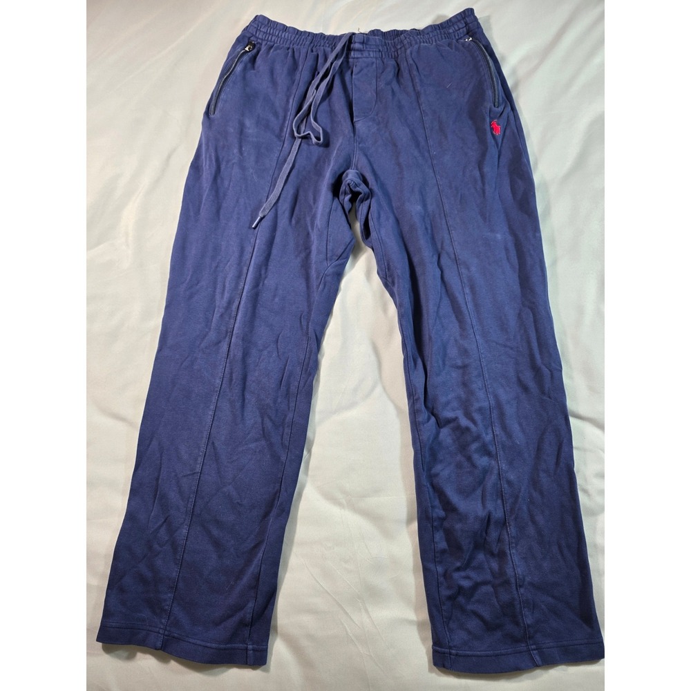 Polo Ralph Lauren Performance Sweatpants Men XL Faded Blue Zipper Pockets